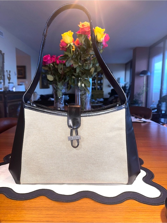 Bally Handbags - Bally Canvas & Leather Shoulder Bag | Made in Italy | Quiet Luxury | Vintage